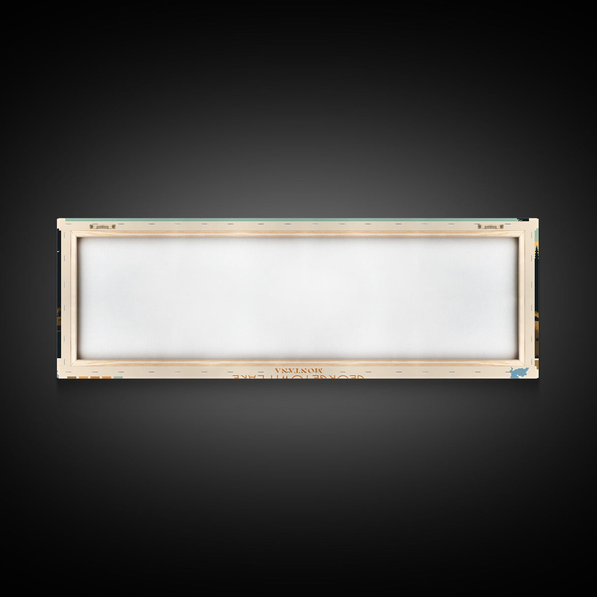 Georgetown Lake Montana Framed Canvas Print, Panoramic Wall Art, Midcentury Modern, Pop Art, Living Room Decor, Travel Poster, Nature Art, Lake House Art