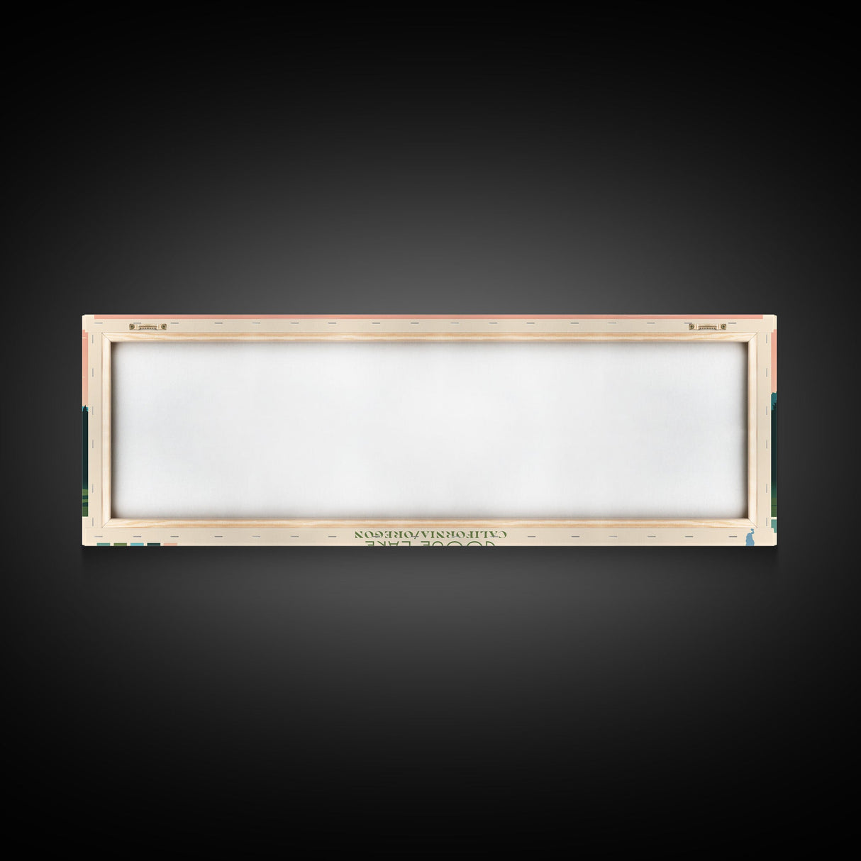 Goose Lake California Oregon Framed Canvas Print, Panoramic Wall Art, Midcentury Modern, Pop Art, Living Room Decor, Travel Poster, Lake View, Nature Art