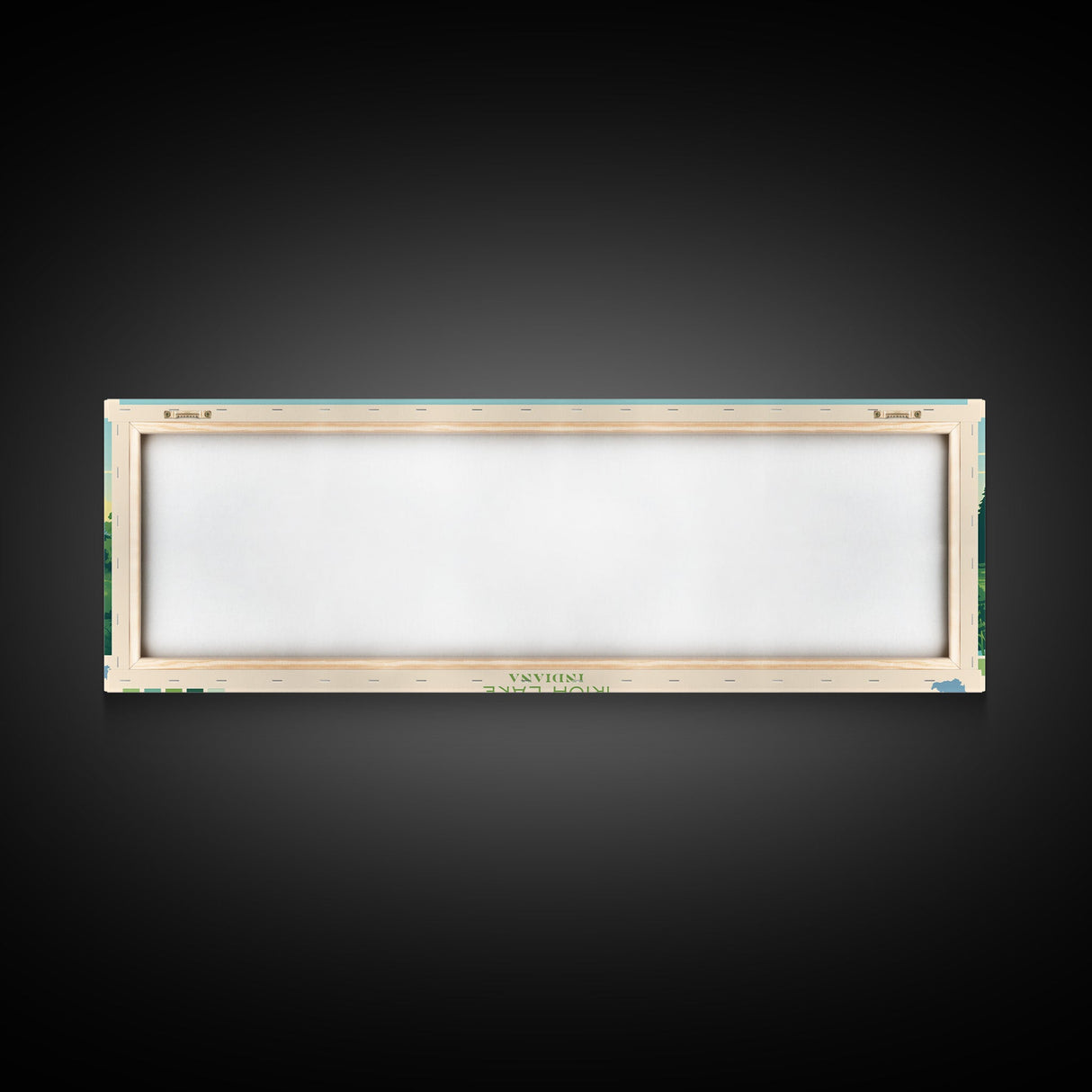 Irish Lake Indiana Framed Canvas Print, Panoramic Art, Midcentury Modern, Pop Art, Living Room Wall Art, Travel Poster, Lake House Decor