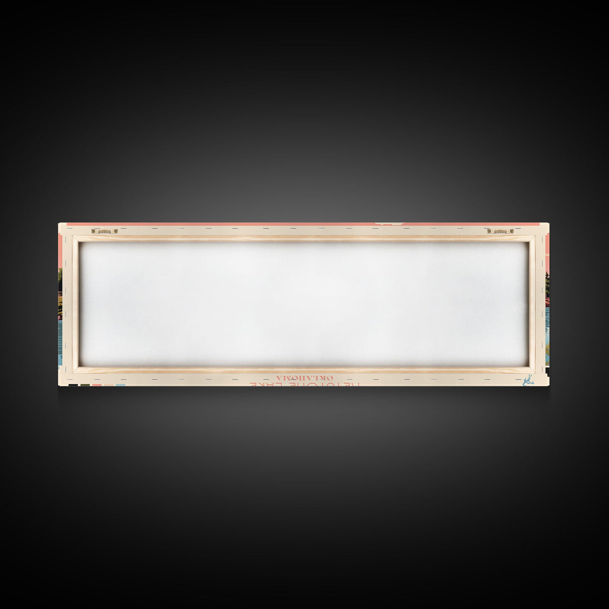 Keystone Lake Oklahoma Framed Canvas Print, Panoramic Art, Midcentury Modern, Pop Art, Living Room Decor, Travel Poster, Artistic Decor