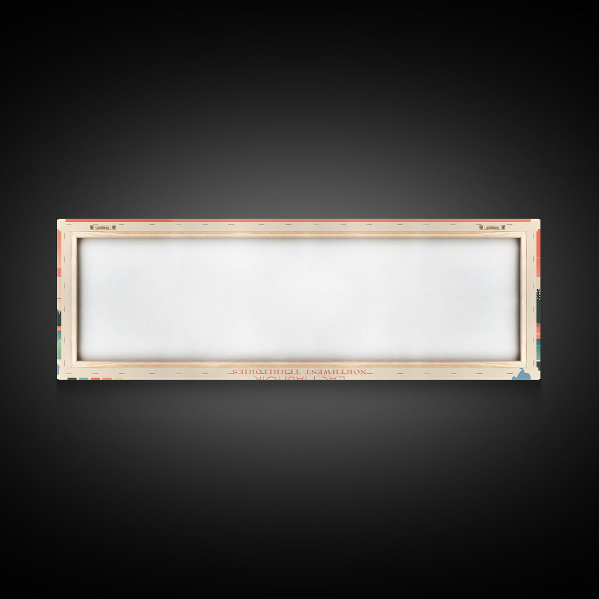 Lac Maunoir Northwest Territories Framed Canvas Print, Panoramic Art, Midcentury Modern, Pop Art, Living Room Wall Art, Travel Poster, Lake House Decor