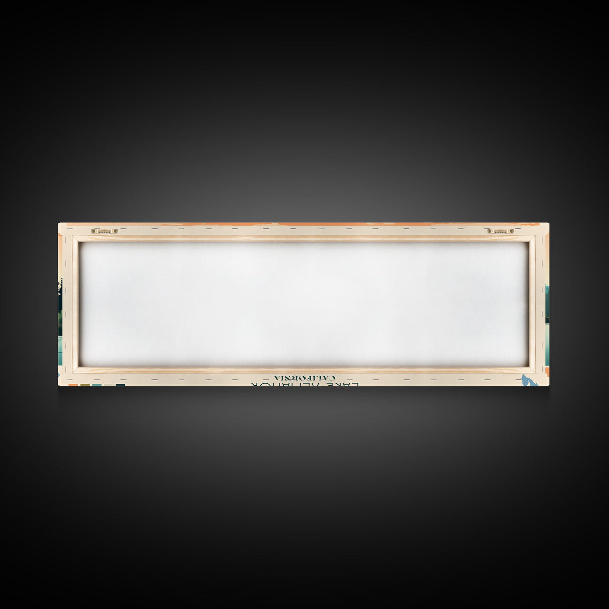 Lake Almanor California Framed Canvas Print, Panoramic Art, Midcentury Modern, Pop Art, Living Room Wall Art, Travel Poster, Lake House Decor