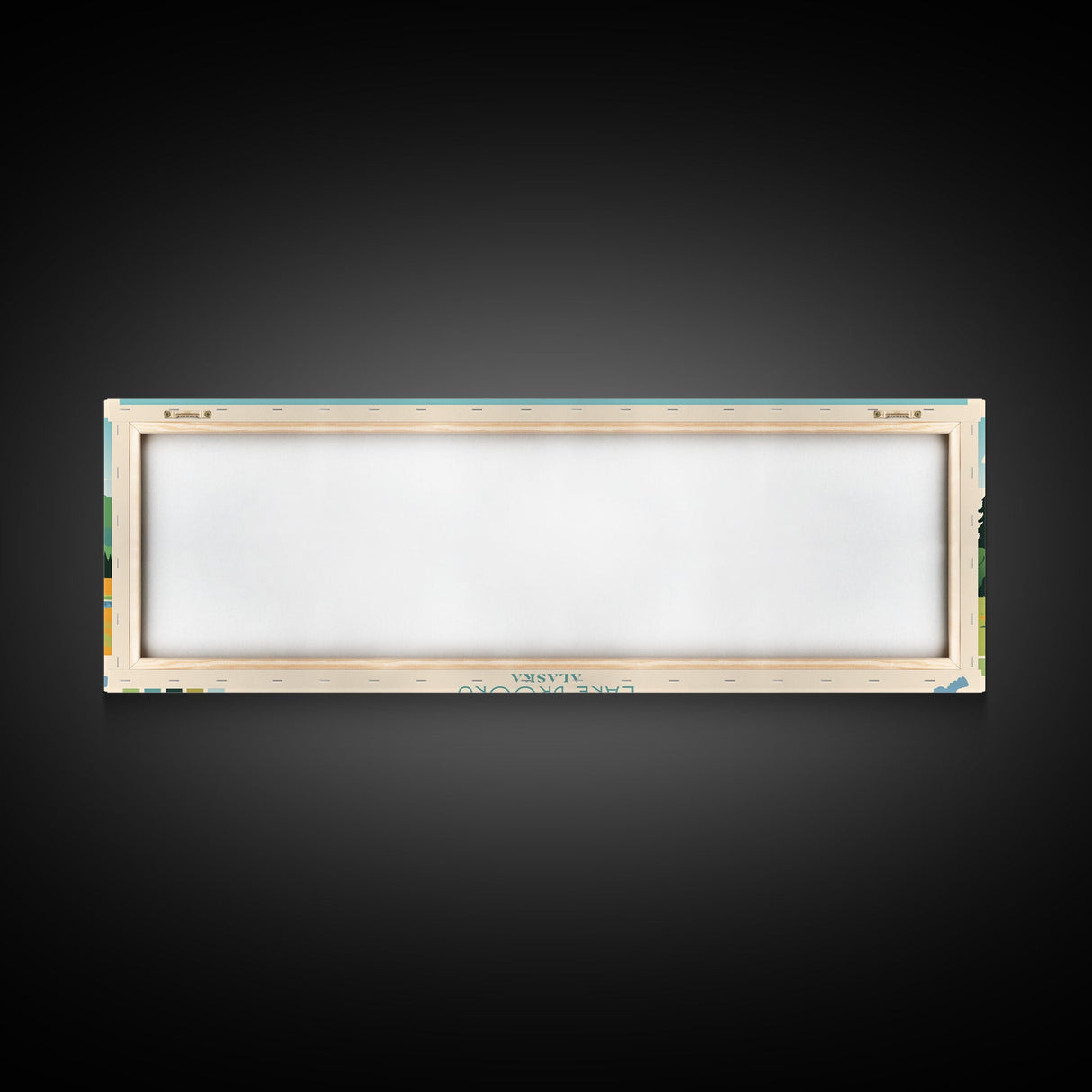 Lake Brooks Alaska Framed Canvas Print, Panoramic Wall Art, Midcentury Modern, Pop Art, Bedroom Decor, Travel Poster, Living Room Art