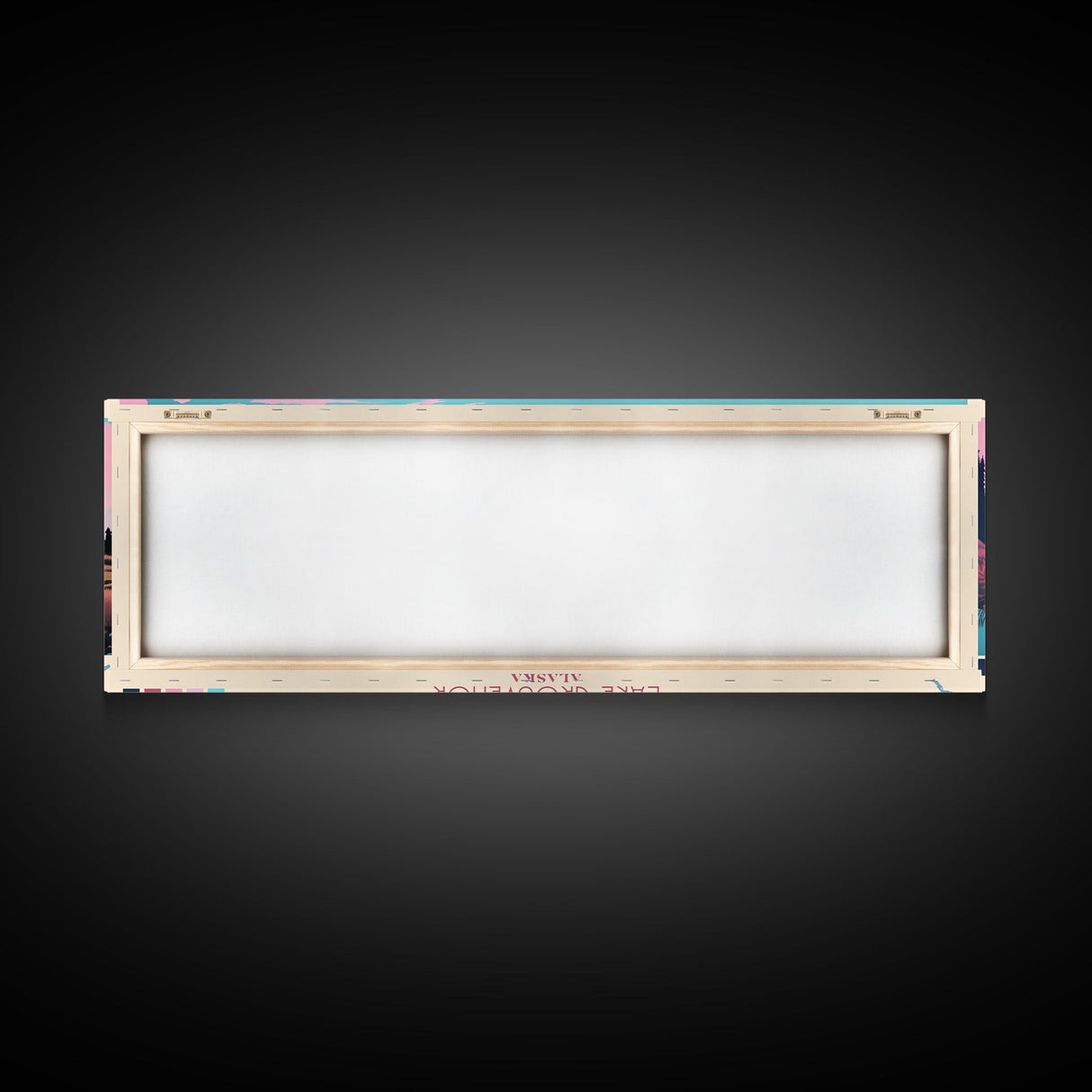 Lake Grosvenor Alaska Framed Canvas Print, Panoramic Wall Art, Midcentury Modern, Pop Art, Lake House Decor, Travel Poster, Bedroom Art