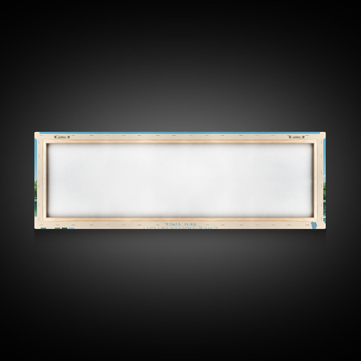 Lake Huntington New York Framed Canvas Print, Panoramic Wall Art, Midcentury Modern, Pop Art, Living Room Decor, Travel Poster, Bedroom Art