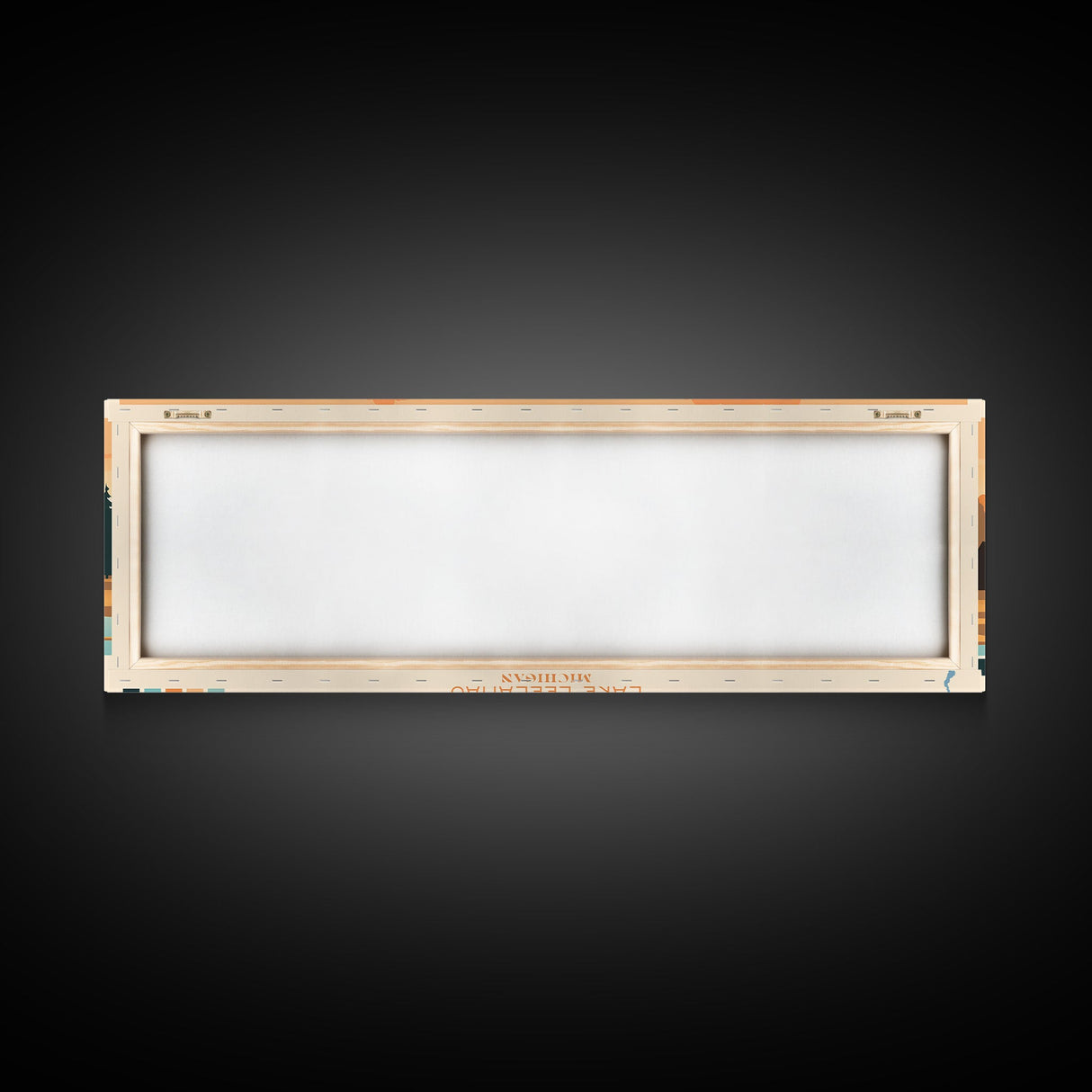 Lake Leelanau Michigan Framed Canvas Print, Panoramic Wall Art, Midcentury Modern, Pop Art, Living Room Decor, Travel Poster, Bedroom Art