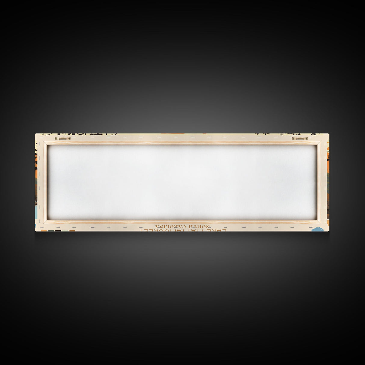 Lake Mattamuskeet North Carolina Framed Canvas Print, Panoramic Wall Art, Midcentury Modern, Pop Art, Bedroom Art, Travel Poster, Lake House Decor