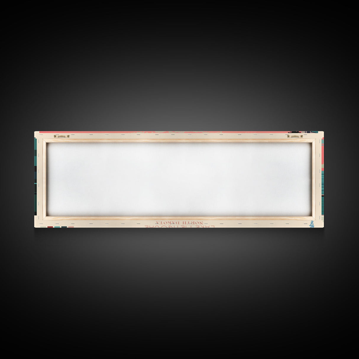 Lake Metigoshe North Dakota Framed Canvas Print, Panoramic Wall Art, Midcentury Modern, Pop Art, Living Room Decor, Travel Poster