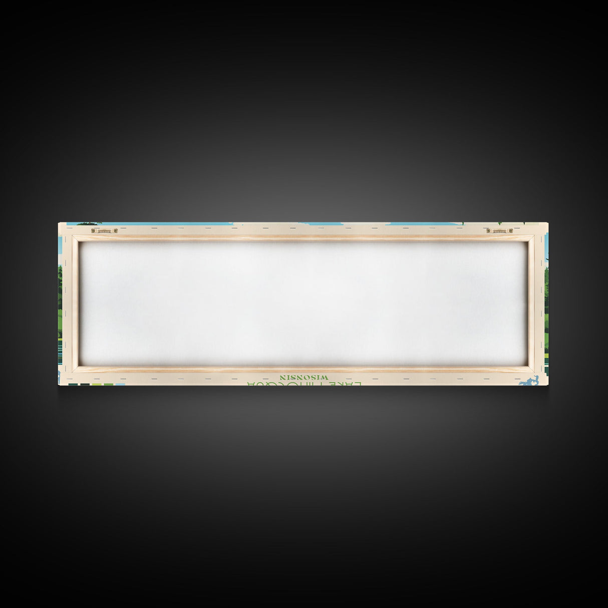 Lake Minocqua Wisconsin Framed Canvas Print, Panoramic Wall Art, Midcentury Modern, Pop Art, Living Room Decor, Travel Poster