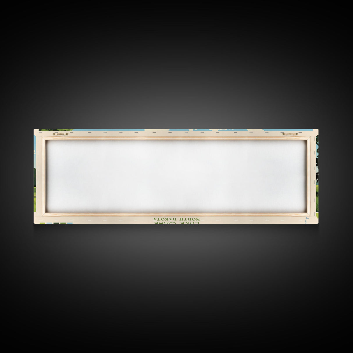 Lake Oahe North Dakota Framed Canvas Print, Panoramic Wall Art, Midcentury Modern, Pop Art, Bedroom Art, Travel Poster, Lake House Decor