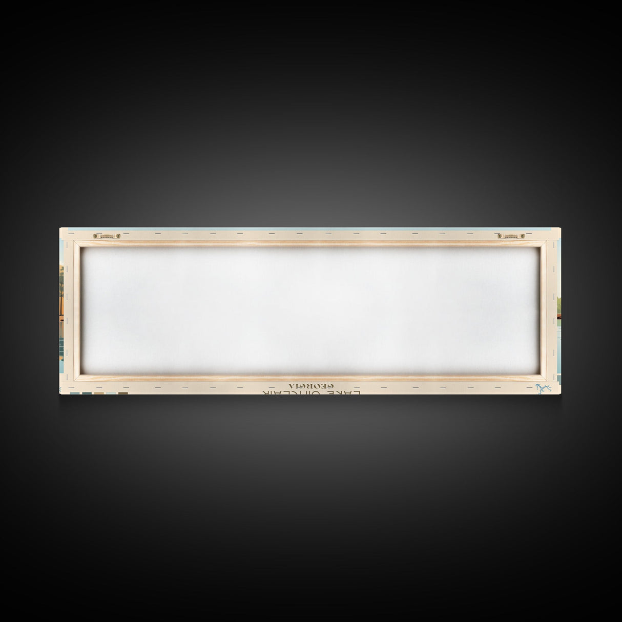 Lake Sinclair Georgia Framed Canvas Print, Panoramic Wall Art, Midcentury Modern, Pop Art, Living Room Decor, Travel Poster, Lake House Art