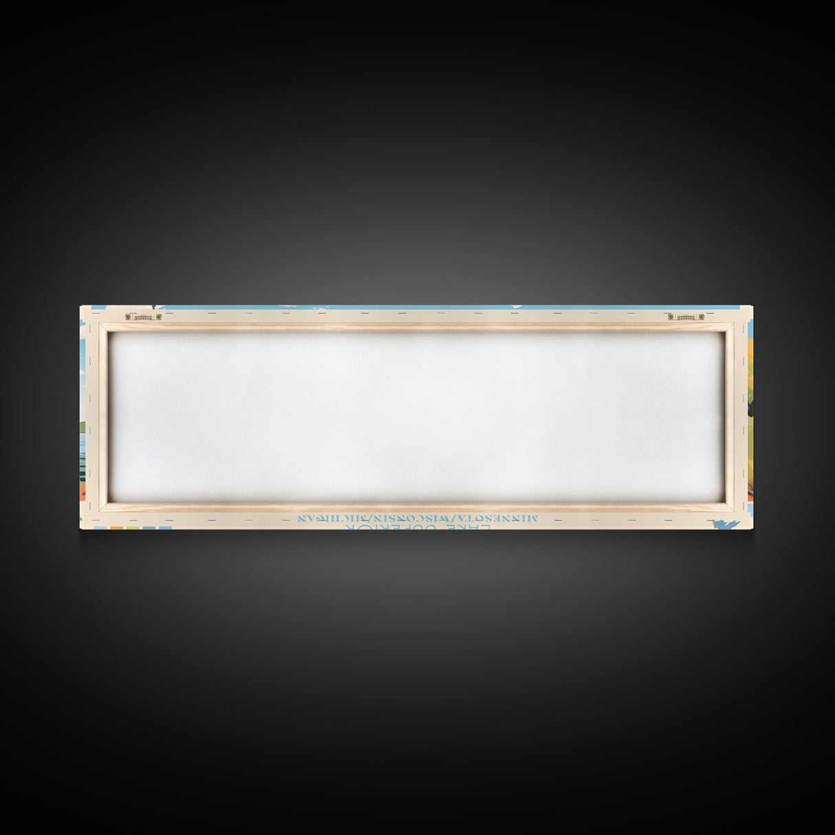 Lake Superior MinnesotaWisconsinMichigan Framed Canvas Print, Panoramic Wall Art, Midcentury Modern, Pop Art, Living Room Decor, Travel Poster, Lake House Art