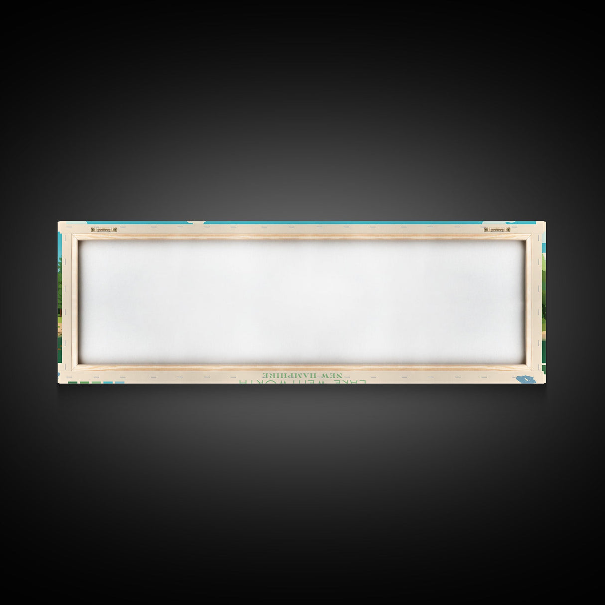 Lake Wentworth, New Hampshire Panoramic Wall Art Framed Canvas Print, Midcentury Modern, Pop Art, Home Decor, Travel Poster, Living Room Art