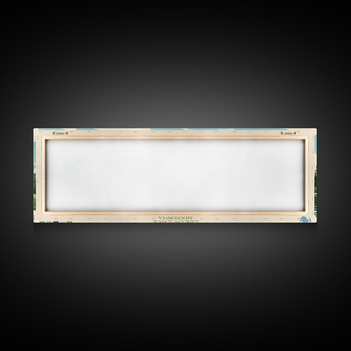 Leech Lake, Minnesota Panoramic Wall Art Framed Canvas Print, Midcentury Modern, Pop Art, Home Decor, Travel Poster, Living Room Art