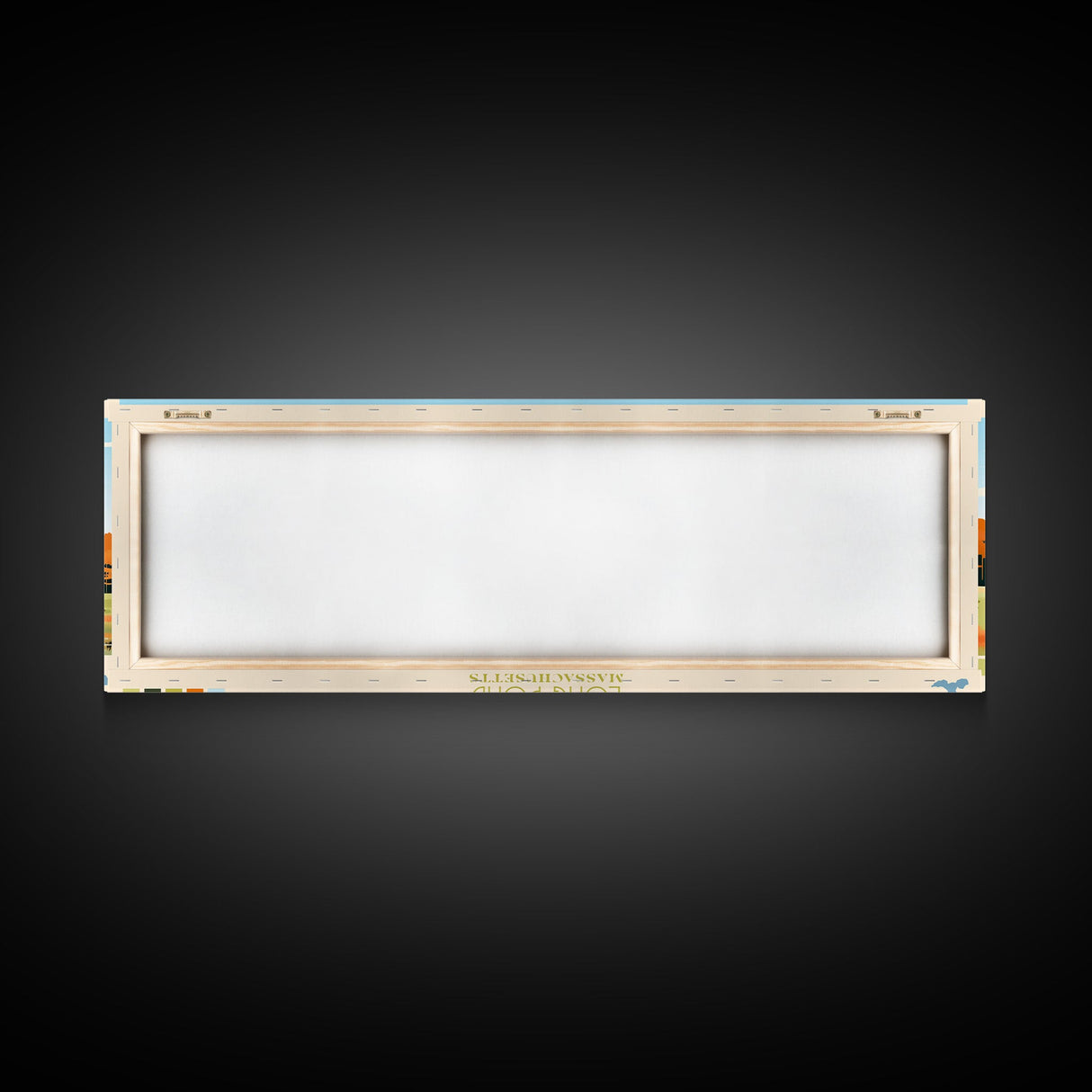 Long Pond, Massachusetts Panoramic Wall Art Framed Canvas Print, Midcentury Modern, Pop Art, Home Decor, Travel Poster, Bedroom Art