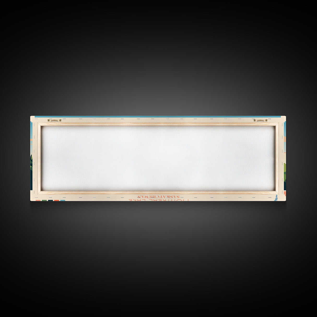 Montreal Lake, Saskatchewan Framed Canvas Print, Panoramic Wall Art, Midcentury Modern, Pop Art, Home Decor, Travel Poster, Living Room Art