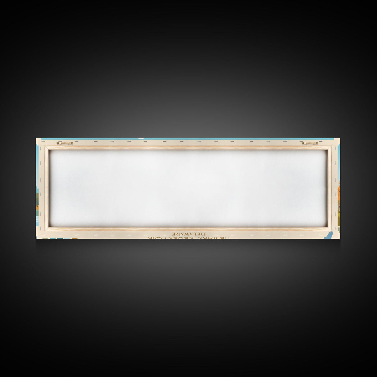 Newark Reservoir, Delaware Framed Canvas Print, Panoramic Wall Art, Midcentury Modern, Pop Art, Home Decor, Travel Poster, Bedroom Art