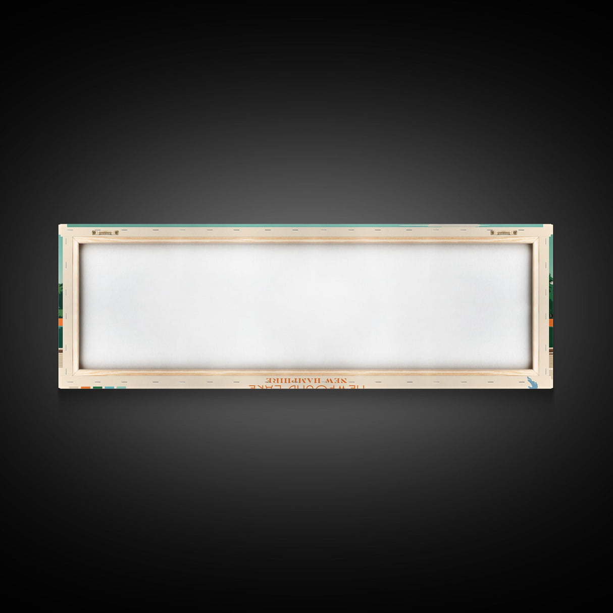 Newfound Lake, New Hampshire Framed Canvas Print, Panoramic Wall Art, Midcentury Modern, Pop Art, Home Decor, Travel Poster, Living Room Art