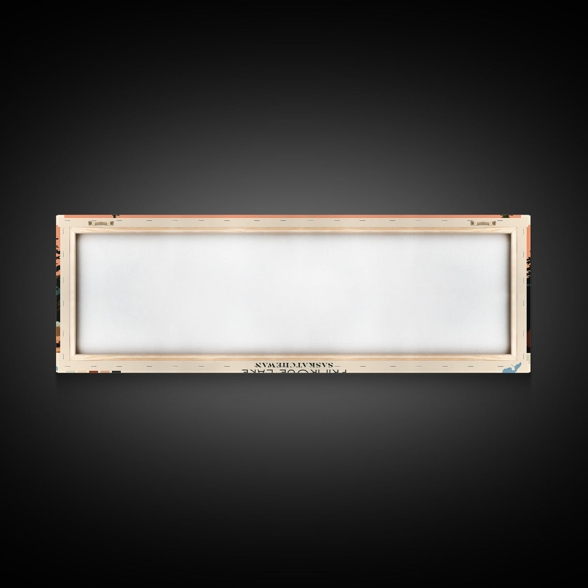 Primrose Lake, Saskatchewan Framed Canvas Print, Home Decor, Midcentury Modern, Panoramic Travel Poster, Pop Art, Wall Art