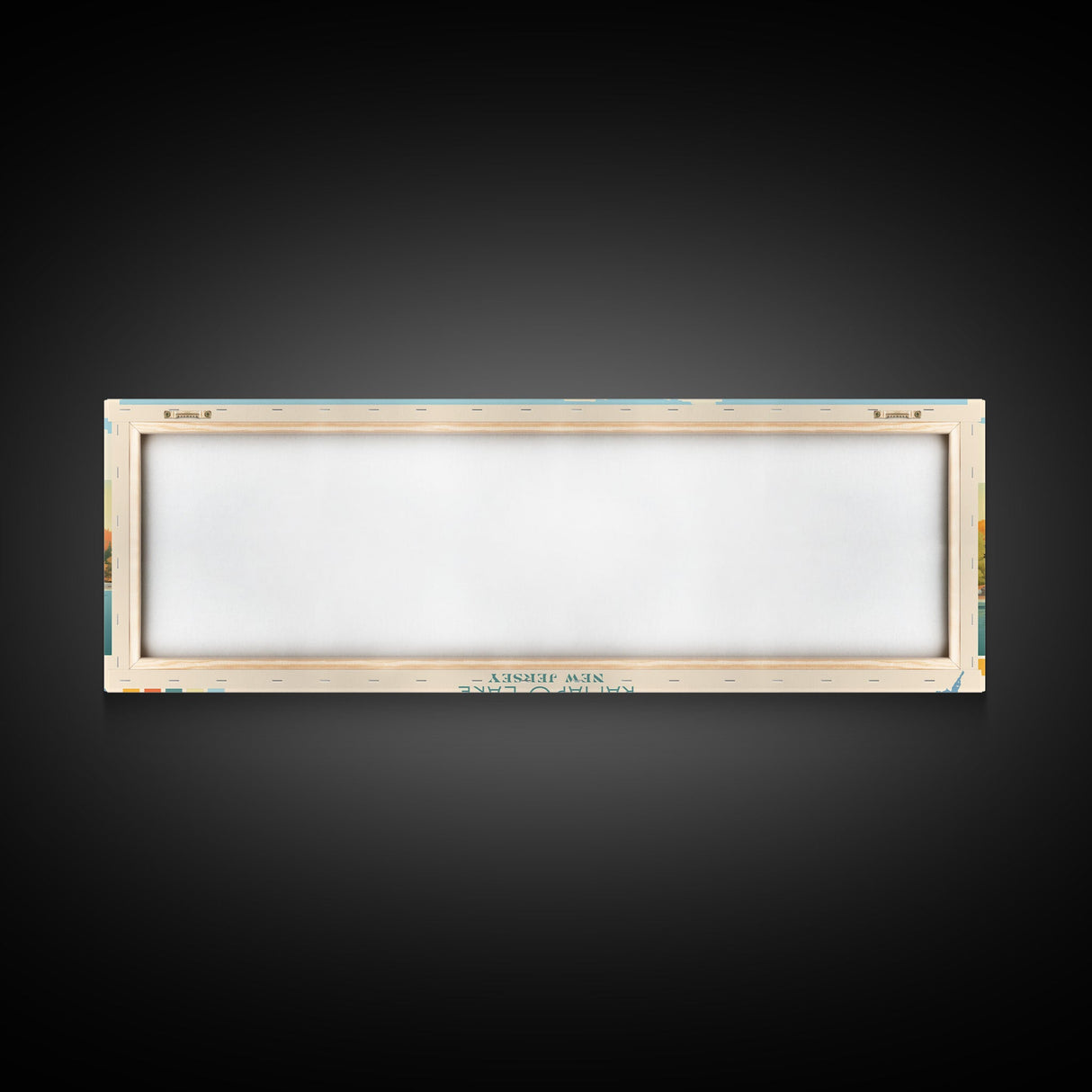 Ramapo Lake, New Jersey Framed Canvas Print, Home Decor, Midcentury Modern, Panoramic Travel Poster, Pop Art, Wall Art