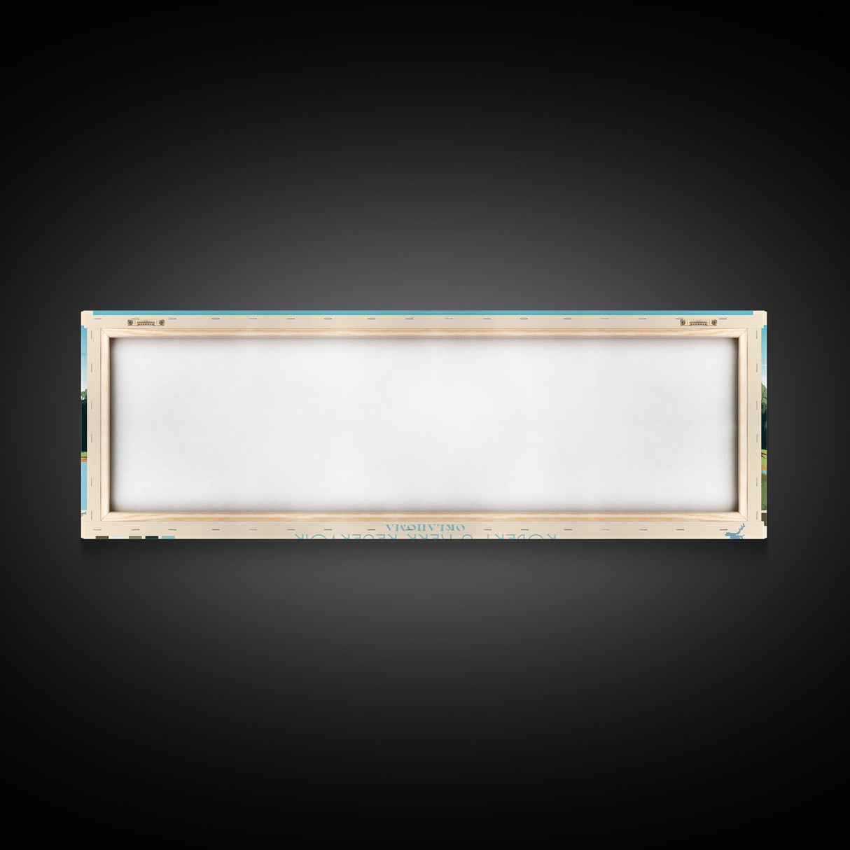 Robert S. Kerr Reservoir, Oklahoma Framed Canvas Print, Panoramic Wall Art, Midcentury Modern Decor, Home Decoration, Pop Art, Travel Poster