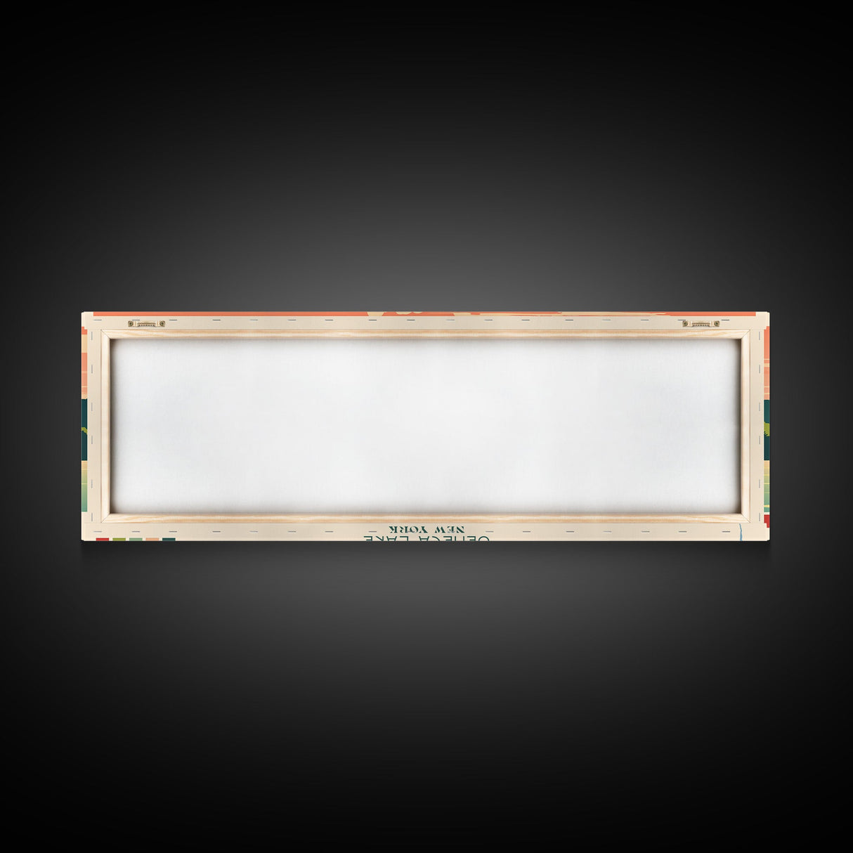 Seneca Lake, New York Framed Canvas Print, Panoramic Wall Art, Midcentury Modern Decor, Pop Art, Bedroom Decoration, Travel Poster