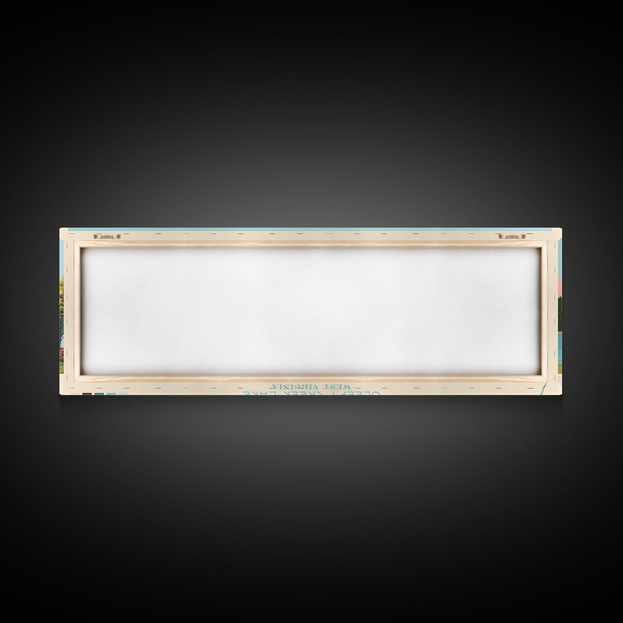 Sleepy Creek Lake, West Virginia Framed Canvas Print, Lake House Decor, Midcentury Modern Art, Pop Art, Travel Poster, Bedroom Wall Art