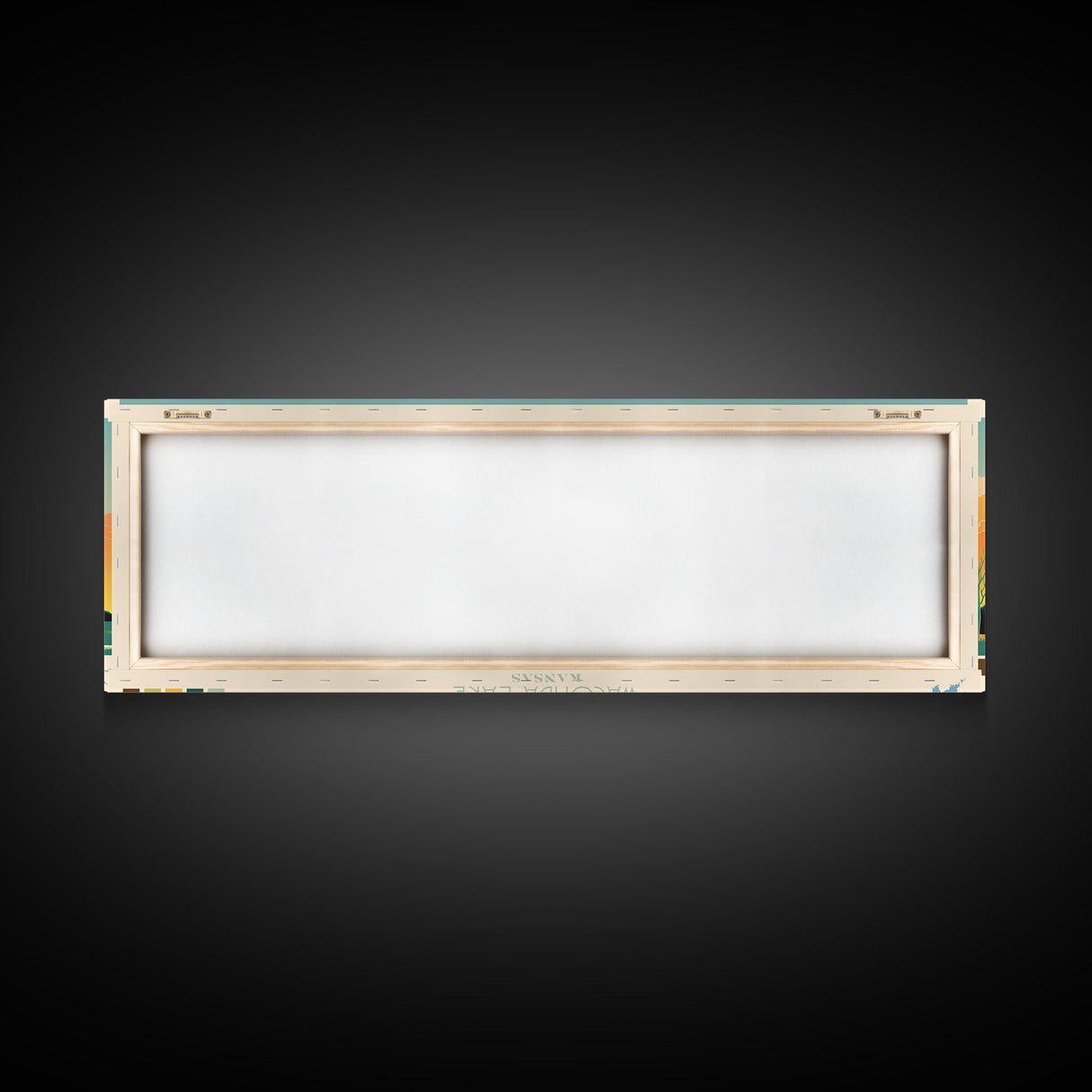 Waconda Lake, Kansas Framed Canvas Print, Panoramic Lake House Decor, Midcentury Modern Art, Pop Art, Travel Poster, Bedroom Wall Art