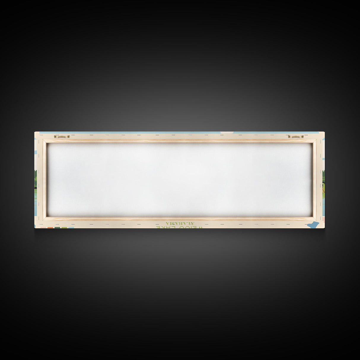 Weiss Lake, Alabama Framed Canvas Print, Lake House Decor, Panoramic Art, Midcentury Modern, Pop Art, Travel Poster, Living Room Wall Art