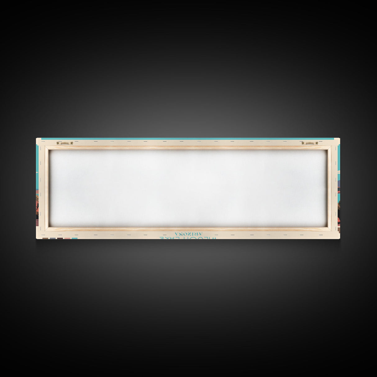 Wilson Lake, Arizona Framed Canvas Print, Panoramic Lake House Art, Midcentury Modern Decor, Pop Art, Travel Poster, Wall Art