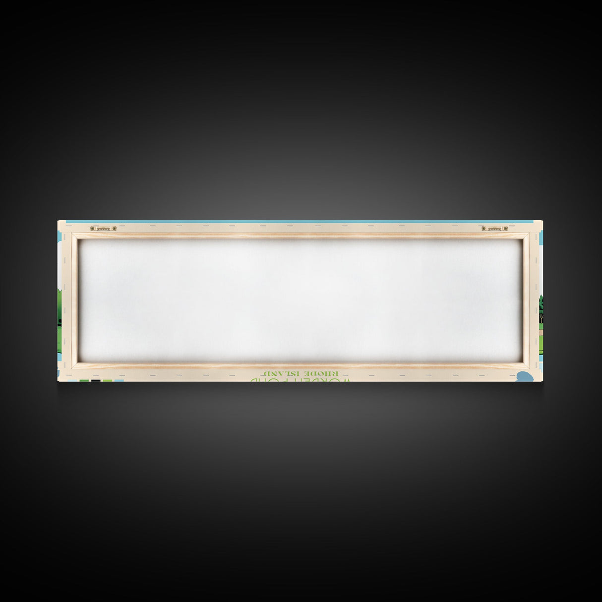 Worden Pond, Rhode Island Framed Canvas Print, Panoramic Lake House Decor, Midcentury Modern Art, Pop Art, Travel Poster