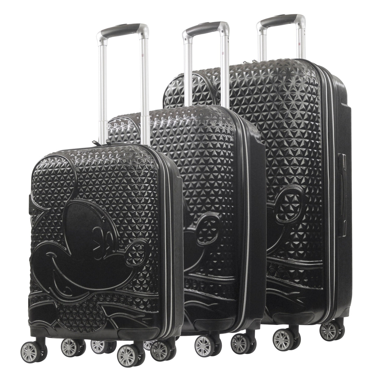 Disney Mickey Mouse Rolling Suitcases 3 Piece Set Black