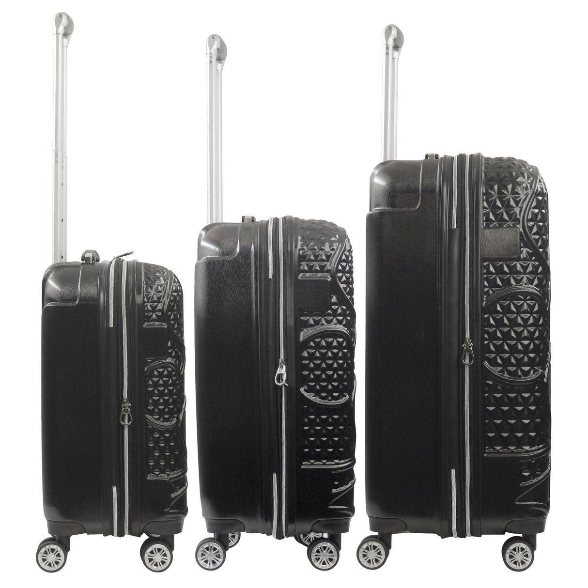 Disney Mickey Mouse Rolling Suitcases 3 Piece Set Black