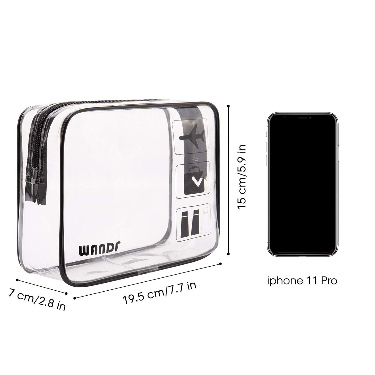 TSA Approved Clear Travel Toiletry Bag by WandF