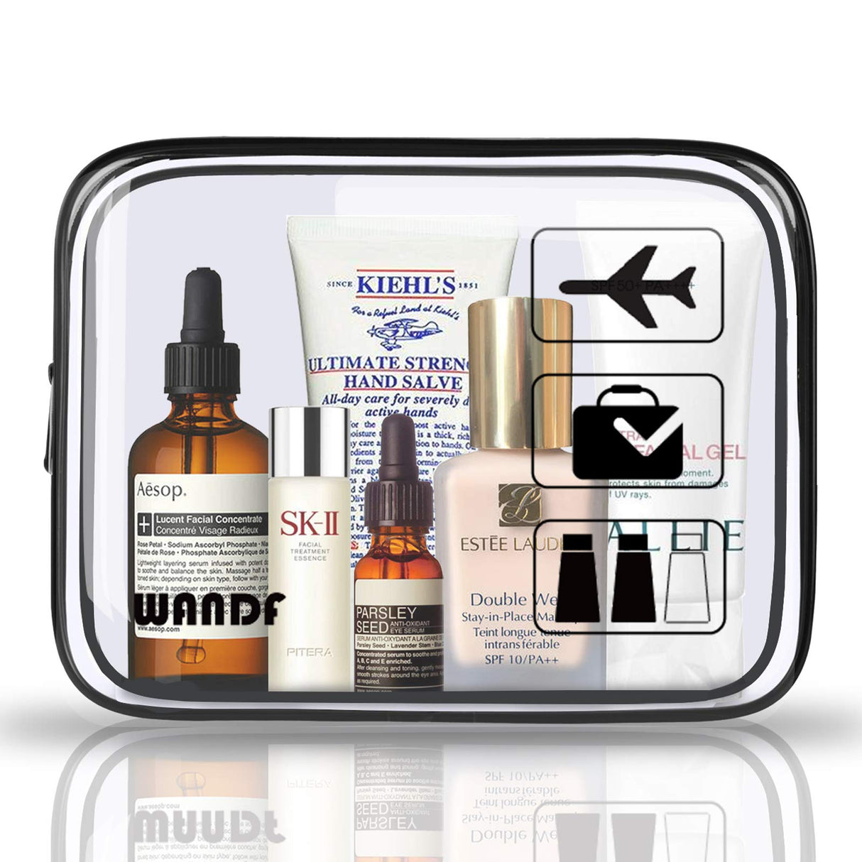 TSA Approved Clear Travel Toiletry Bag by WandF