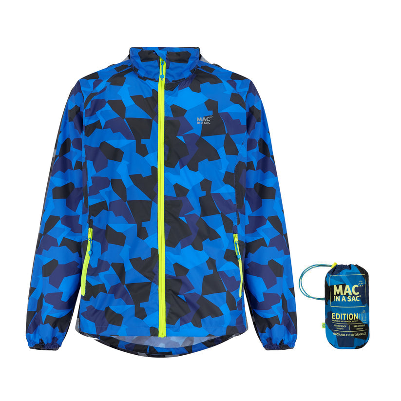 Blue Camo Mac-In-A -Sac Origin II Rain Coat