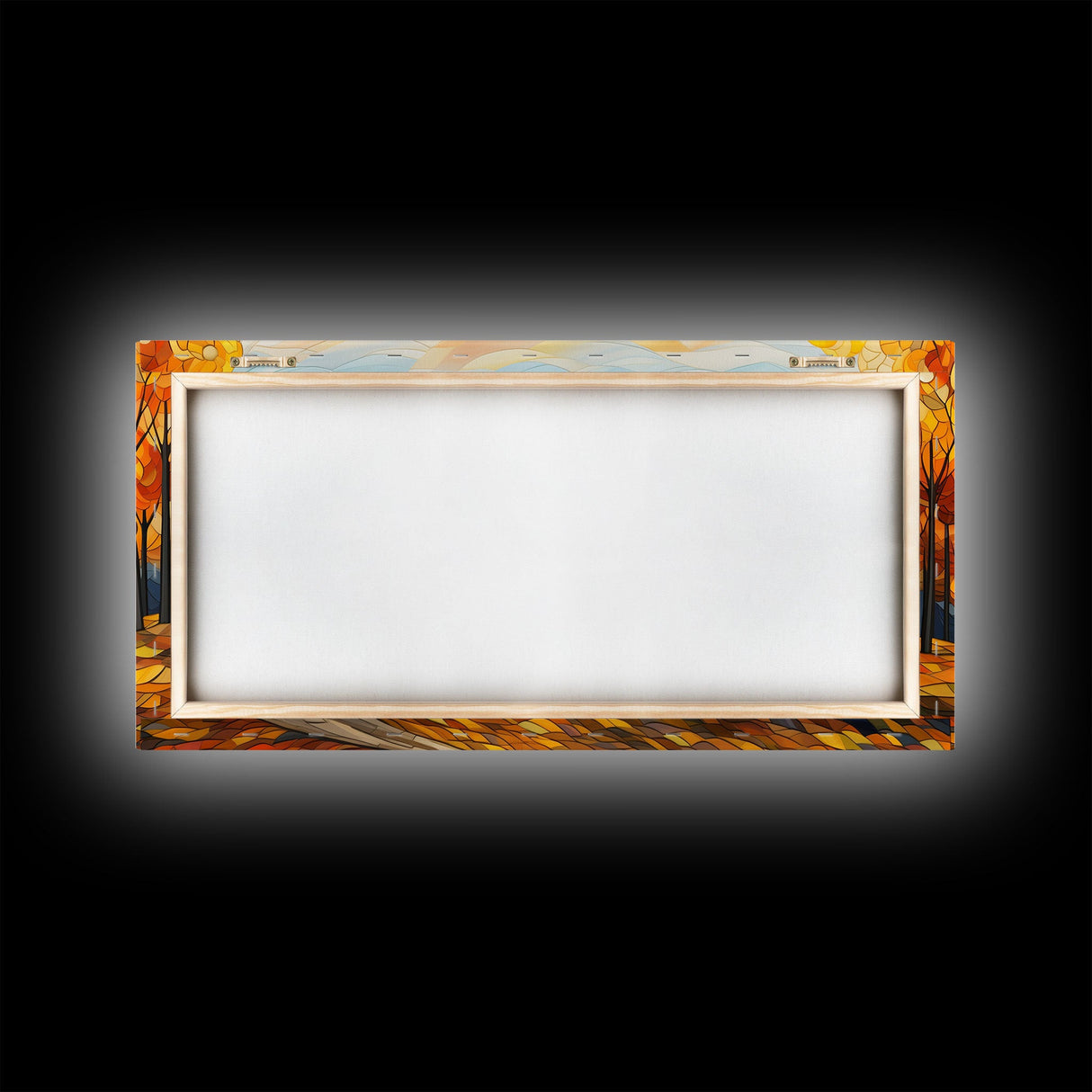 Fall Trees, Autumn Wall Art, Abstract Nature Painting, Sunset Art, College Dorm Decor, Camper Wall Decor, Canvas Wall Art, Panoramic Art