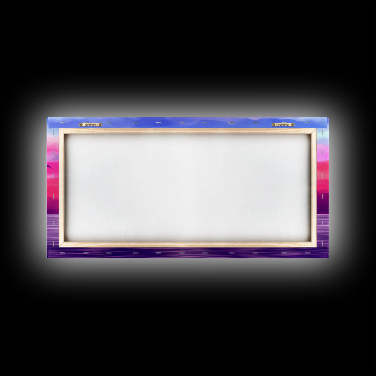 Ocean Sunset Wall Decor, Purple Sunset, Seascape Art, Nature Wall Decor, Panoramic Wall Decor, Canvas Print, Wall Art, Framed Canvas Art