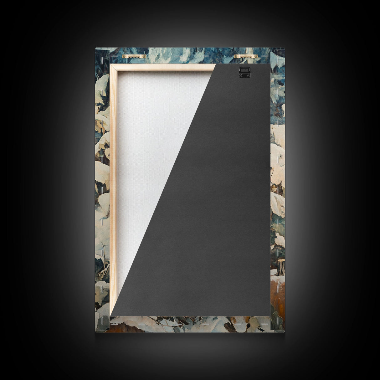 Cowboy Christmas Decor Framed Canvas Print with Pumpkin in Snow, Rustic Holiday Home Wall Art and Seasonal Gift Idea 2024