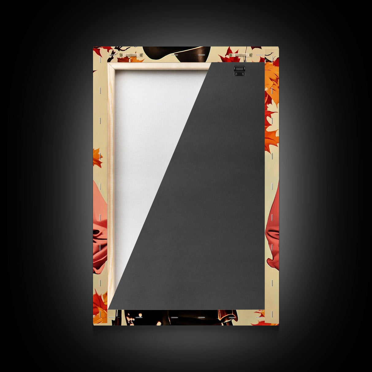 Cowboy Christmas Wall Art Canvas Print with Autumn Leaves, Seasonal Holiday Decor and Gift Idea 2024