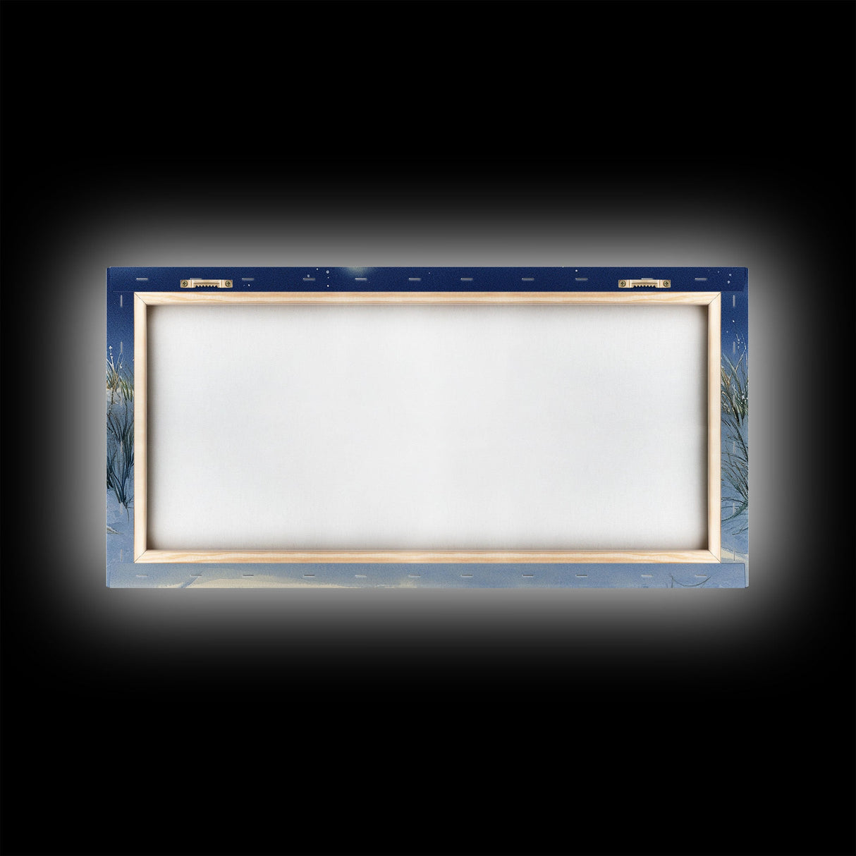 Christmas Tree on Snowy Beach with Full Moon, Framed Canvas Print, Coastal Christmas Art, Nautical Holiday Decor, Winter Wonderland, Beach