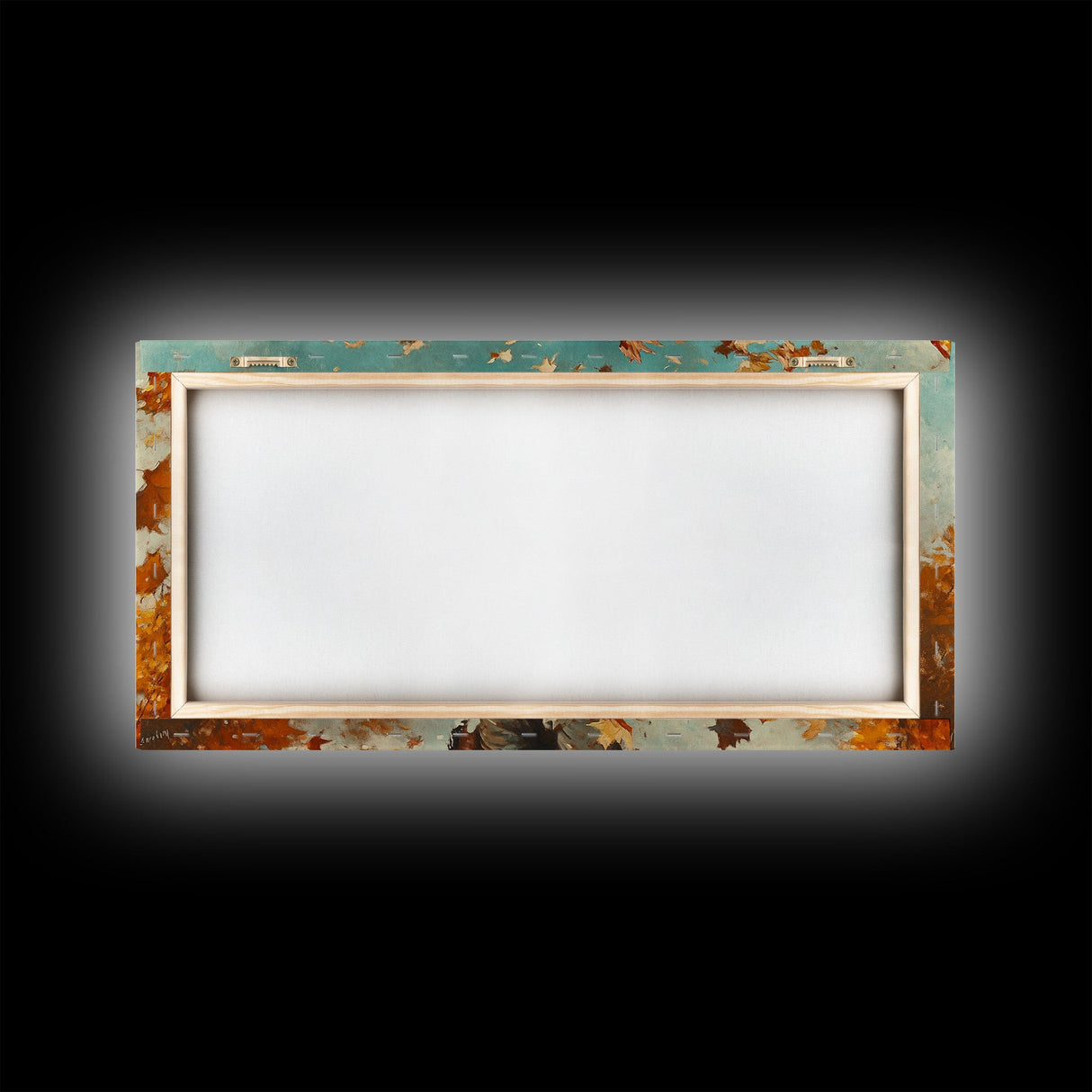 Cowboy Throwing Leaves In The Air, Funny Western Decor, Framed Canvas Print, Mood Lifting Wall Art, Fall Decor