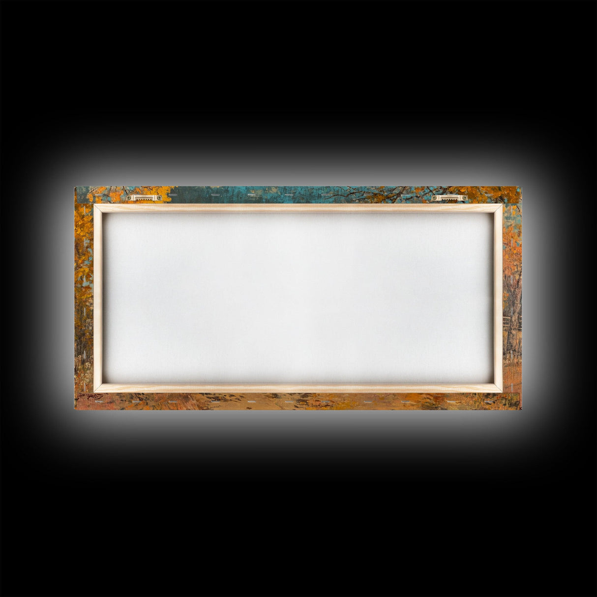 Cowboy Horse Autumn River Framed Canvas Print Perfect Above Sofa Fall Cowboy Art Moody Landscape Fall Western Wall Art