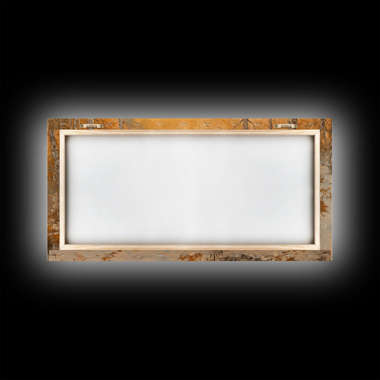 Cowboy riding horse through deep snow in a winter storm, Framed Canvas Print, dynamic winter wall art, rustic western home decor