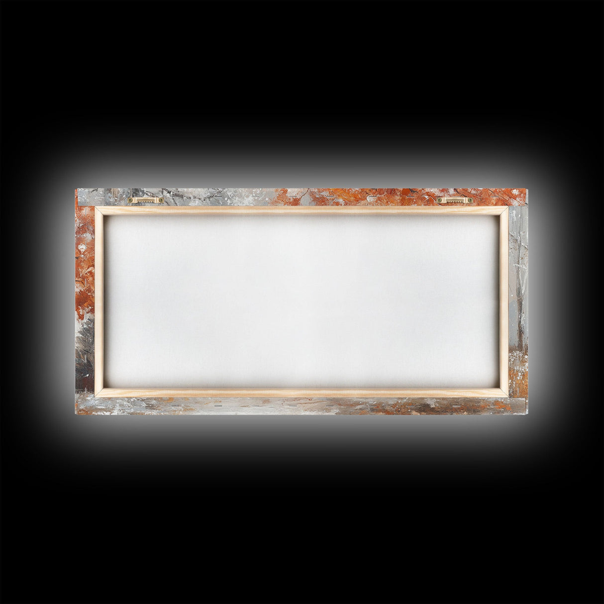 Misty Forest Path with Orange Leaves Framed Canvas Print, Ideal Autumn Decor or Fall Wall Art for Cozy Home Interiors