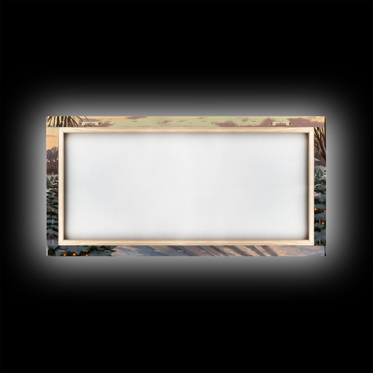 Christmas Tree Farm Framed Canvas Print, Red Truck Winter Scene, Farmhouse Christmas Decor, Christmas Vacation Decor, Holiday Art Gift