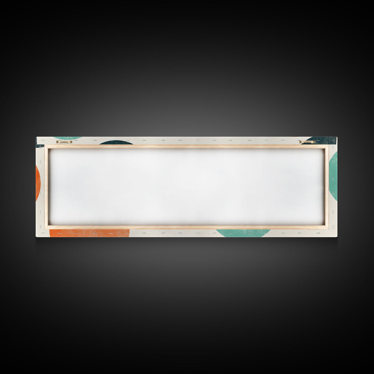 Orange and Green Wabi Sabi Wall Art, Framed Canvas Print, Abstract Wall Art, Minimalist / Neutral Circles Extra Wide Art