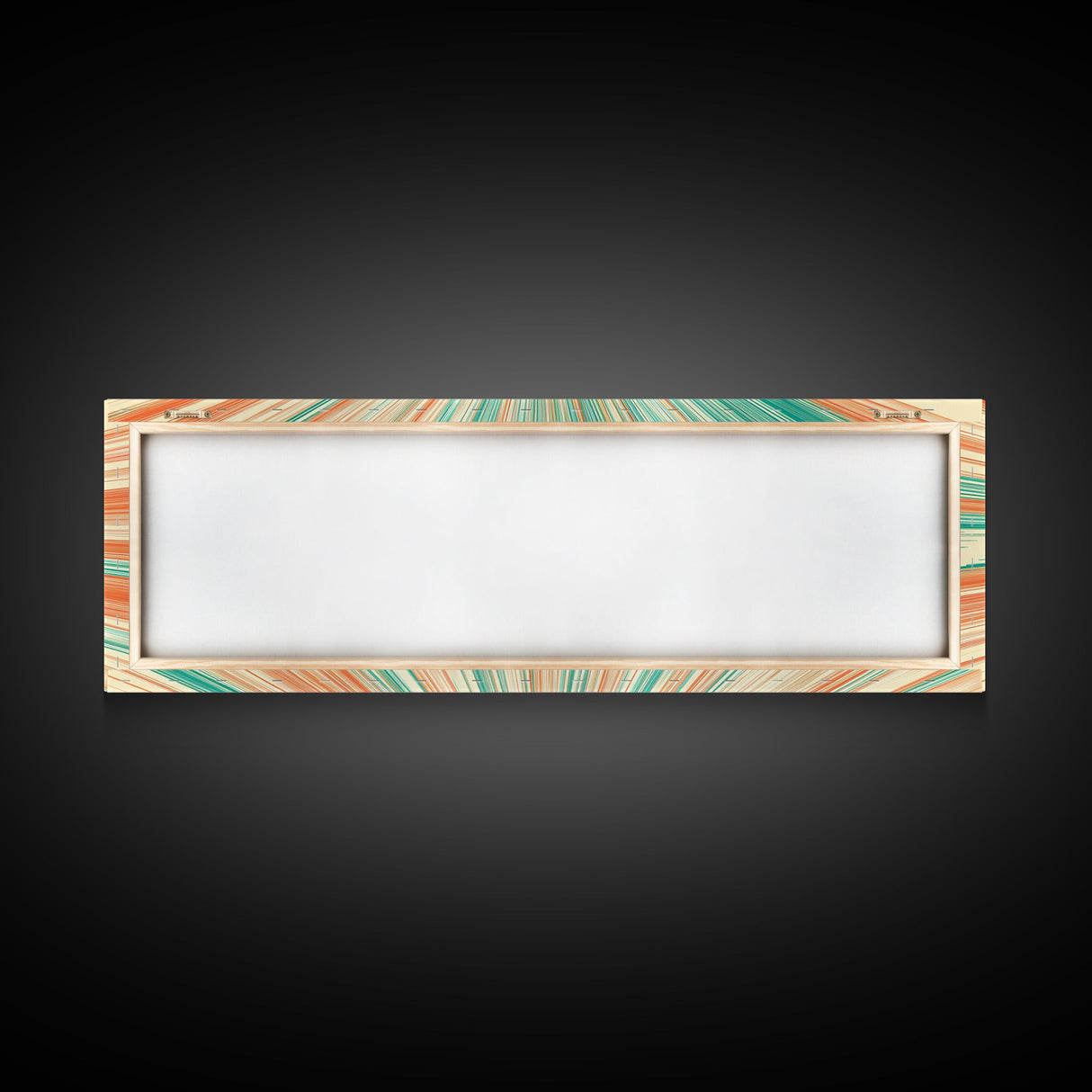 Mid Centery Modern Canvas Print - Framed MCM Style Wall Art, Orange and Green Star Burst - Art Deco Modern Art - Above Sofa Decor