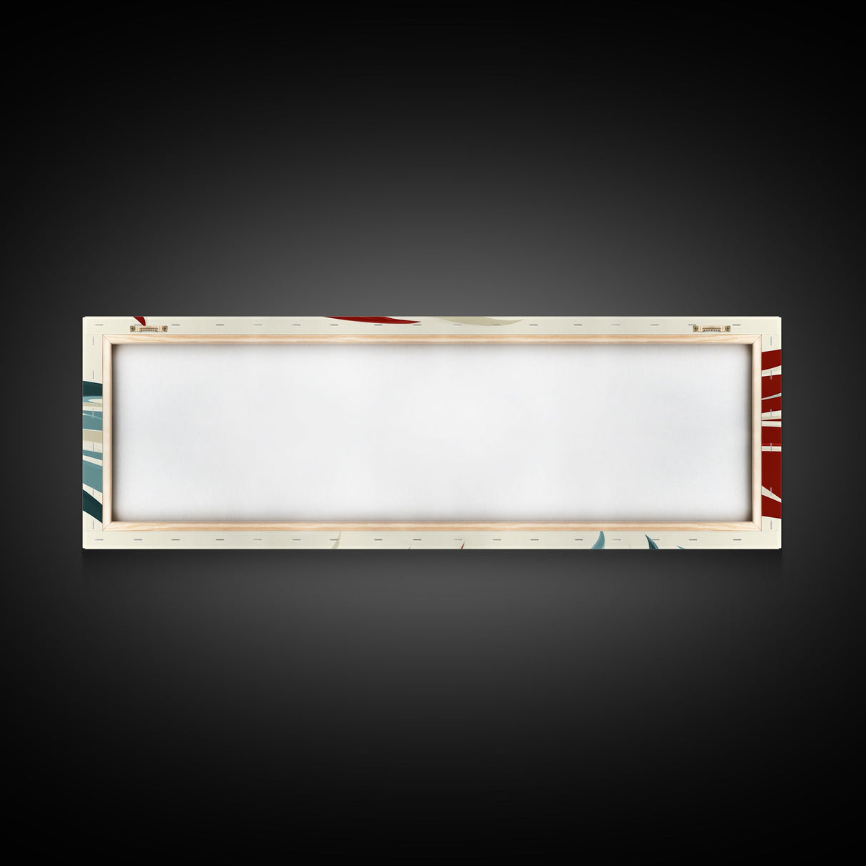 Feathers - Framed Art Deco Canvas Print - Wood Framed Art - Extra Wide Panoramic Art - Oversized Art For Large Space