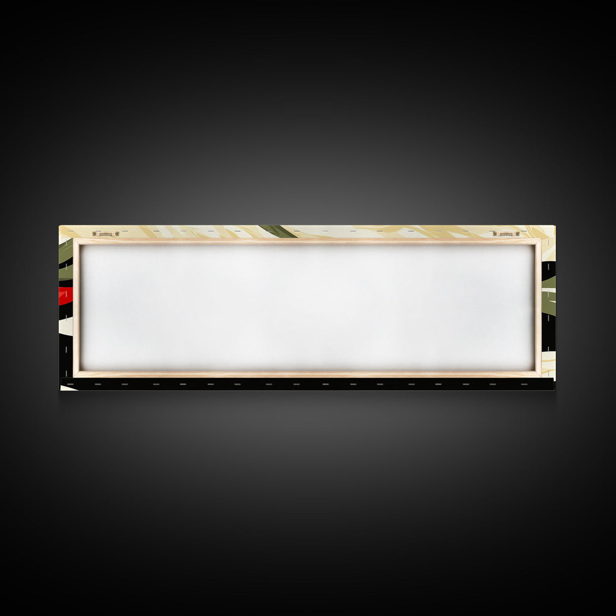 Moody Abstract Painting Print - "Waves" - Panoramic Extra Wide Wall Art, Red, black and Green Wall Art, Modern Art